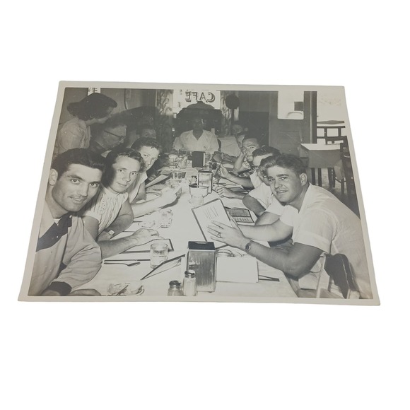 Vintage Other - Vintage 1950 Photo Group of Men Wewahitchka Florida Dining Cafe Restaurant